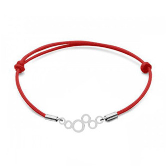 SX108-R Stříbrný textilní náramek s kroužky