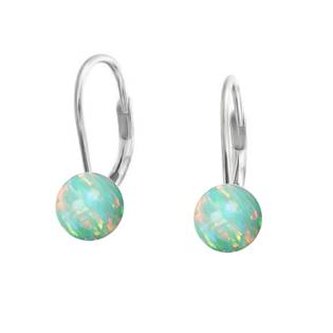 NBP35-OP03 Stříbrné opálové náušnice - 6 mm