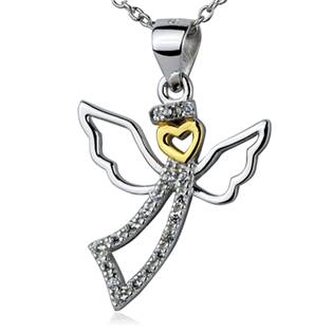 ZB87415 Stříbrný řetízek s přívěskem andílek - andílci