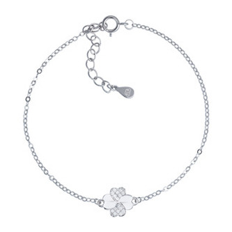 NB-1275 Stříbrný náramek čtyřlístek - čtyřlístky