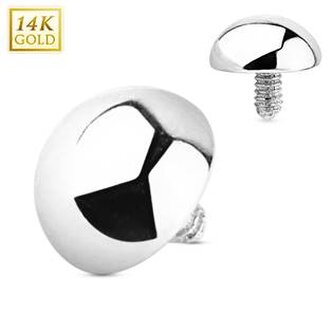 ZL01047-04-WG Zlatý piercing - dermál půlkulička 4 mm, Au 585/1000