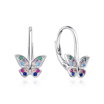 DN-0104 Stříbrné náušnice motýlci