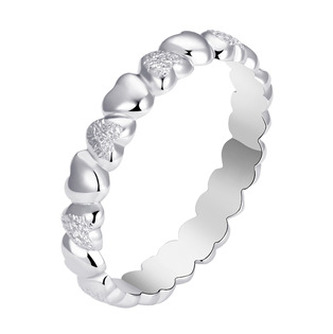 NB-5547-46 Stříbrný prsten se srdíčky - srdce