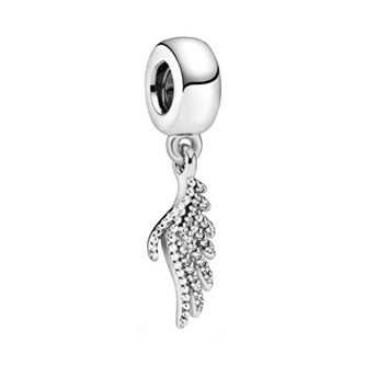 B0375 Stříbrný přívěšek korálek na náramek - křídla
