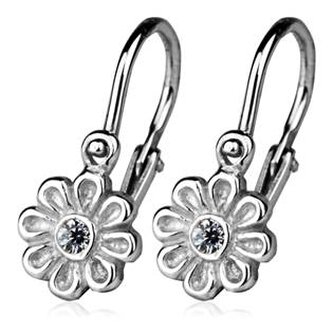 CS1220 Dětské náušnice stříbrné, čiré zirkony