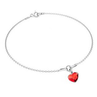 NB-0206-SI Stříbrný náramek se srdíčkem Crystals from Swarovski® Siam
