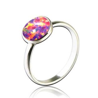 NBP95-OP39-51 Stříbrný prsten s opálem 8 mm, vel. 51