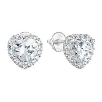 EG2746 Stříbrné náušnice srdce