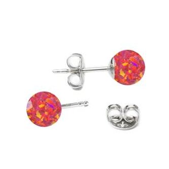 NBP20-OP23 Stříbrné opálové náušnice - 5 mm