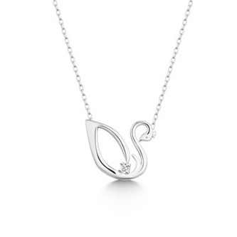 NBS-004 Stříbrný diamantový náhrdelník labuť - zvířátka