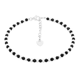 NB-1251 Stříbrný náramek se černými kamínky