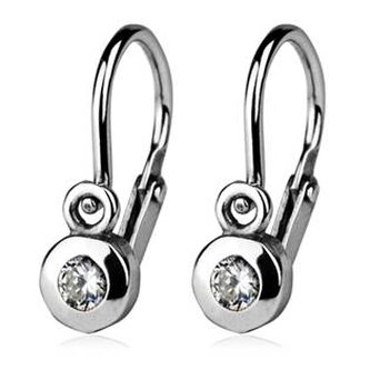 CS1210-C Dětské náušnice stříbrné, čiré zirkony