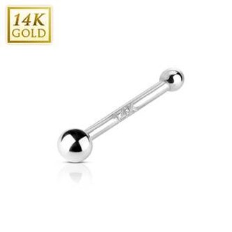 ZL01113-WG Zlatý piercing do nosu - kulička, Au 585/1000