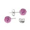 SWAG06-RO Stříbrné náušnice kuličky Crystals from Swarovski® Rose