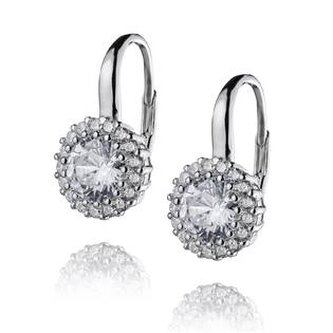 NB-3279 Stříbrné dámské náušnice se zirkony