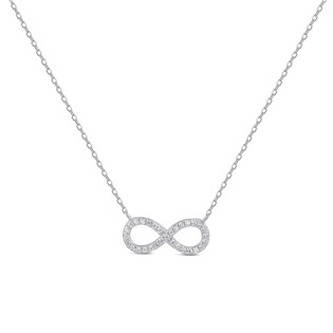 NB-2329 Střibrný náhrdelník nekonečno - nekonečno - ležatá osmička