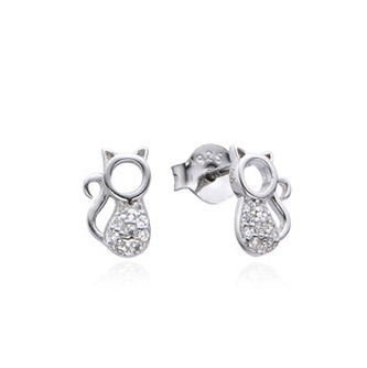 NB-3863 Stříbrné náušnice - kočičky - zvířátka