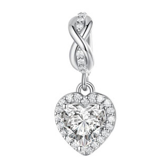 NB-8324 Stříbrný přívěšek korálek na náramek - nekonečno - ležatá osmička