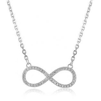 NB-2173 Střibrný náhrdelník nekonečno - nekonečno - ležatá osmička