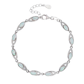 NB-1089-OP17 Stříbrný náramek s opálem