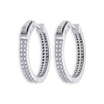 NB-3962 Stříbrné náušnice kruhy se zirkony