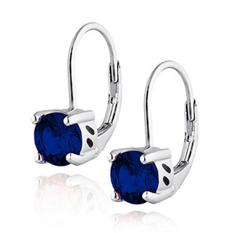 NB-3524-B Stříbrné dámské náušnice tmavě modré zirkony