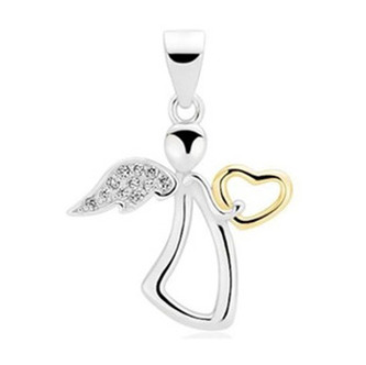 NB-4265 Stříbrný přívěšek andílek - srdce