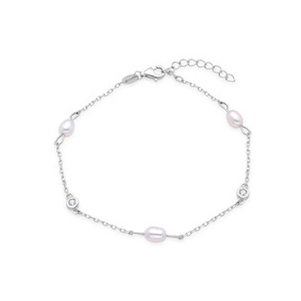 NB-1173 Stříbrný náramek s přírodními perlami
