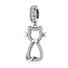 B0858 Stříbrný přívěšek korálek s kočičkou - zvířátka