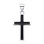 NB-4589 Stříbrný přívěsek kříž s černým smaltem