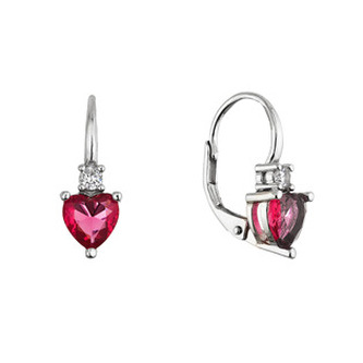EG1481 Stříbrné visací náušnice srdíčka - srdce