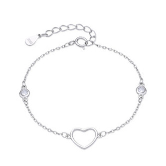 DN-0110 Dětský stříbrný náramek se srdíčkem - srdce