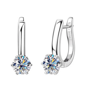 MN117 Stříbrné náušnice s moissanity - kříže