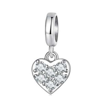 NB-8173 Stříbrný přívěšek korálek srdce