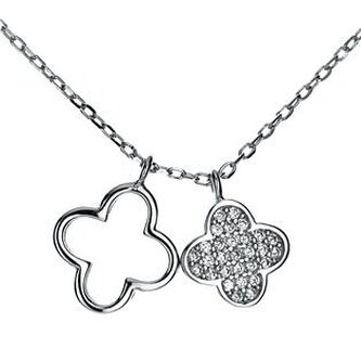 NB-2024 Střibrný náhrdelník - květiny