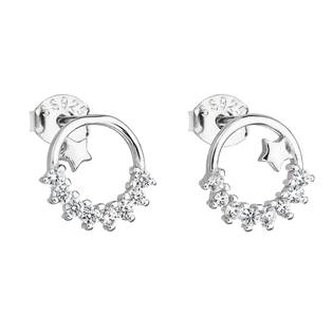 EG2606 Stříbrné náušnice kroužky s kamínky