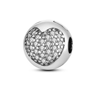 B0092 Stříbrný přívěšek korálek - srdce