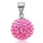 NS-SWAG-P Stříbrný přívěšek koule 10 mm s krystaly Crystals from Swarovski®, Pink