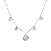 NB-2414 Stříbrný náhrdelník s kulatými přívěsky