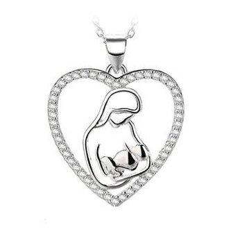 NB-4221 Stříbrný přívěšek matka a dítě - náboženské