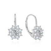 NB-3689 Stříbrné dámské náušnice kytičky - květiny