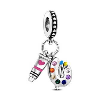 B0159 Visací stříbrný přívěsek korálek na náramek