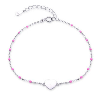NB-1237 Stříbrný náramek srdíčko - srdce