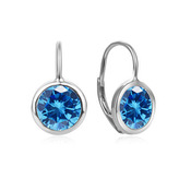 NB-3943-LB Stříbrné náušnice s modrými zirkony