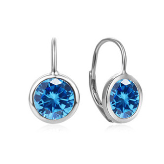 NB-3943-LB Stříbrné náušnice s modrými zirkony
