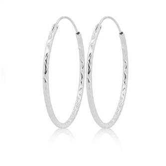 NB-3065-35 Zlacené stříbrné náušnice kruhy 35 mm