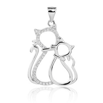 NB-4536 Stříbrný přívěsek kočičky - zvířátka