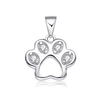 NB-4509 Stříbrný přívěsek psí tlapka - zvířátka