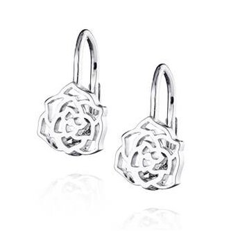 NB-3004 Stříbrné náušnice růžičky - květiny