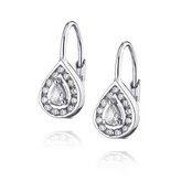 NB-3209 Stříbrné dívčí náušnice slzičky se zirkony